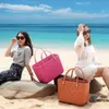 NEWStorage Bags Large Captity Beach Color Summer Imitation Silicone Basket Creative Portable Women Totes Bag GCF14243