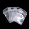 100st klara plast dragkedja påsar randiga inre självtätning återanvändbara polypåsar Elektronik smycken förpackning platt provtagning wraps