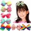 Moda Wydrukowana Grosgrain Wstążka Łuki Baby Girls Hair Clips Cute Cartoon Bowknot Niemowlę Grzypki Odzież Odzież