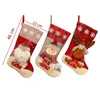Julstrumpor Klassisk Santa Snowman Reindeer Xmas Karaktär för Familjesemester Party Hängande Dekorationer XBJK2109