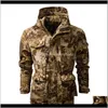 Casacos Outerwear Casacos Roupas Vestuário Drop entrega 2021 Soft Shell Impressão de Camuflagem Tactical Mens Hooded Waterproof Warm Casual