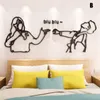 ديي الاكريليك 3d الفن الجدار ملصق غرفة نوم ديكور المنزل الذاتي لاصقة قابل للغسل tryc889