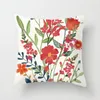 Kudde / dekorativ kuddeblomma mönster Dekorativ soffa Kudde täcke kuddväska Polyester Rosa kasta kuddar Heminredning Pillowcover (45 * 45