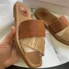 2021 mulheres chinelo carta de couro sapatos chinelos deslizam verão largo liso lady sandálias cozinham flip flop de alta qualidade com caixa