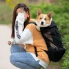 Housses de siège de voiture pour chien sac à dos de sortie pour animaux de compagnie en plein air Portable respirant maille poitrine grande sangle réglable bande réfléchissante sac