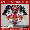Corps de moto pour Yamaha YZF-R1 YZF-1000 YZF R 1 1000 cm 00-03 Bodywork 90no.0 YZF R1 1000CC YZFR1 02 03 00 01 YZF1000 2002 2003 2000 Kit de carénage OEM Factory Blue