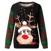 Women's Fashion Merry Christmas Print Pullovers Long-sleeved Hooded Sweatshirt Casual Pullover Feminino Inverno Molelet Navidad Y1118