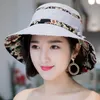 Berets W85 HAT Women's Fashion Simple Style Sun Diagonal Wide Brim UV Protect Basin Cotin