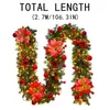 Decorative Flowers & Wreaths 2.7m Christmas Encrypted Rattan Door Hanging Garland Decoration Tree (with Lights) Handmade