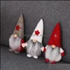 Decorazioni natalizie Forniture per feste festive Giardino domestico Merry Star Hat Svedese Gnomo di Babbo Natale Bambole di peluche Ornamenti da tavola Roba da elfo fatto a mano