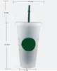 Plastic Brand Coffee Cups Mug Reusable Transparency Drinkware Lid 24oz/710ml Environmental Ice Cold Drink Cup Heat Resistant Tumbler Bulk Sa