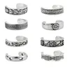 8Pcs Elegant Women 925 Sterling Silver Toe Ring Foot Adjustable Beach Jewelry fashion show Retro Style Body Jewellry