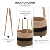 Cotton Rope Woven Plant Pot Foldable Hanging Planter Decor For Home Office Storage Baskets