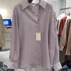 Solid All Match Buttoned Shirts Women Purple Blouses Korean Fashion Women Long Sleeve Tops Simple Soft Blusas Mujer 210514