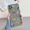 Kwiaty Przypadki na telefon dla iPhone 12 11 Pro Max XS XR 7 8 PLUS Ochrona kamery Odporna na wstrząsy Matte Case Cover