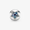 Fascino con clip a forma di stella blu brillante in argento sterling 100% 925, adatto per braccialetti europei originali, accessori per gioielli di moda