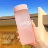 600ml Fashion Simple PortableBorraccia per studenti sportivi Borraccia per bevande Bicchiere per acqua in plastica trasparente a prova di caduta