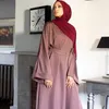 Etnische Kleding Casual Moslim vrouwen Lange Jurk Vrouwen Dubai Kaftan Abaya Tie Front Vestidos Musulmanes Ropa De Mujer Envio Gratis