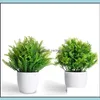 Decoratieve feestelijke feestartikelen Gardendecoratieve bloemen kransen 2 stuks kunstmatige planten, plastic mini planten unieke en pot decoratie