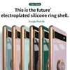 Phone Cases with Finger Ring Holder Stand For Google Pixel 6A 6 A Original Luxury Brand Plating Bumper Silicone Cover Accessories2800387