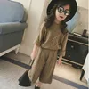 Autumn Girls Suit Sweater Pants 2Pcs Loose Casual Children Knitted Winter Clothing Set Baby Clothes 210508