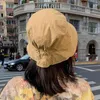 Fashion Fisherman Hat Solid Color Wared Edge Travel Hat Vrouwen Wijd rand Elastische UV Bescherming Zon Hoeden mode -accessoires G220301
