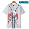 Man Summer Baseball Jersey Przyciski Koszulki 3D Drukowane Streetwear Tees Koszulki Hip Hop Odzież Dobra Jakość 069