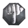 Creative Cool Middle Finger Umbrella Rain Femmes Parasol hommes Impact 3 Fold 210721
