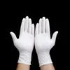 Одноразовые перчатки белые 100 50 шт. Латекс без порошка перчатки маленькая среда большая S M L XL Синтетическая нитрильная женщина чистка мужчина