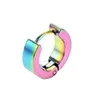 1pcs Sliver Black Colorful Color Cool Simulated Hoop Earrings For Circle Shape Party Jewelry Wholesale Unisex Men Women GIFT & Huggie