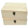 Strona główna Storage Box Natural Drewniane Z pokrywką Złoty Lock Pocztówka Organizator Handmade Craft Biżuteria Case Case Sprzedaż 210922