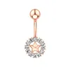 Fashion Diamond Belly Button Rings Star Navel Nail Allergy Free Stainless Steel Body Jewelry for Women Crop Top Will and Sandy