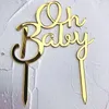 Other Festive & Party Supplies 100pcs Golden Rose Gold Silver oh Baby Happy Birthday Acrylic Letter Cake T3113