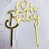 Andra festliga parti levererar 100pcs gyllene ros guld silver "oh baby" "grattis på födelsedagen" akrylbrev tårta topper baby shower födelsedag dec