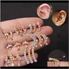 Orecchini con perno 1Pc Cz Curvo Cartilagine Piercing Gioielli 20G Orecchino in acciaio inossidabile Tragus Rook Conch Vite posteriore Stud Ear Rfco8