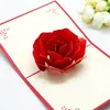 Biglietti d'auguri Biglietto di San Valentino 3D fai-da-te Popup Rose Flower per l'anniversario di matrimonio dell'amante