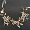 SLBRIDAL Alloy Flower Leaf Crystals Rhinestones Bridal bands Wedding Headband accessories Bridesmaids Hair Vine Jewelry