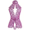 Femmes sexy lingerie vêtements de nuit du corps de nuit en dentelle de dentelle en peluche robe babydoll sous-vêtements cachés sans manche de soutien-gorge