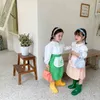 Girls Spring Fashion Floral 2 Pieces Suit Blouses+skirt Kids Korean Design Girl Clothes 210528