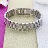 Watch Band Style 15mm Width 316L Stainless Steel Luxury Mens Wristband Link Bracelet with Prong Setting CZ Stones KKA21994013735