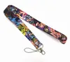 Kleiner Großhandel 10PCS Cartoon Anime JOJO Schlüsselanhänger Junge Mädchen Liebe Lanyard Hals Schlüsselband für Telefontasten Ausweis Abzeichen Mobile Lanyards