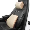 Mode Nappa Luxury Leather Car Neck Pillow för Cadillac Seat Head Neck Support Kudde Midja Kuddar Skydda Cervical Spine Lumbal