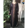 Casual Dresses Kaftan Dress Muslim Long Robe Vintage African Ladies Print Pullover Oversized Vestidos Loose Flare Sleeve Maxi