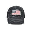 american flag baseball cap net breathable sunshade big eaves tie-dye unscreen casual female adjustable cross braided long hair