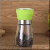 Herb Spice Tools Kitchen, Dining Bar Home & Gardensalt And Pepper Mler Hand Mill Manual Grinding Grinder Bottle Pot Glass Kitchen Tool 100Pc
