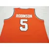 Nikivip Custom Justin Robinson #5 College-Basketball-Trikot, Herren, genäht, Orange, jede Größe 2XS-5XL, Name und Nummer, hochwertige Trikots