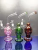 유리 봉수 Perc Recycler Water Pipes 14.4mm 조인트 딱정