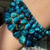 Naturstenpärlor 4-10mm Aquamarines Lava Opal Rose Quartz Tiger Eye Moons Round Pärlor för smycken Gör DIY armband