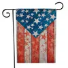 Banner Flaggor American Garden Cartoon Pattern Tema Två sidor USA Flagga Linne 47 * 32cm 9 Stil Festiv DD246