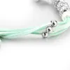 Charm Bracelets Szelam 2021 Green Elastic Rope Chain & Bangles Crystal Murano Beads For Women DIY Jewelry SBR160095